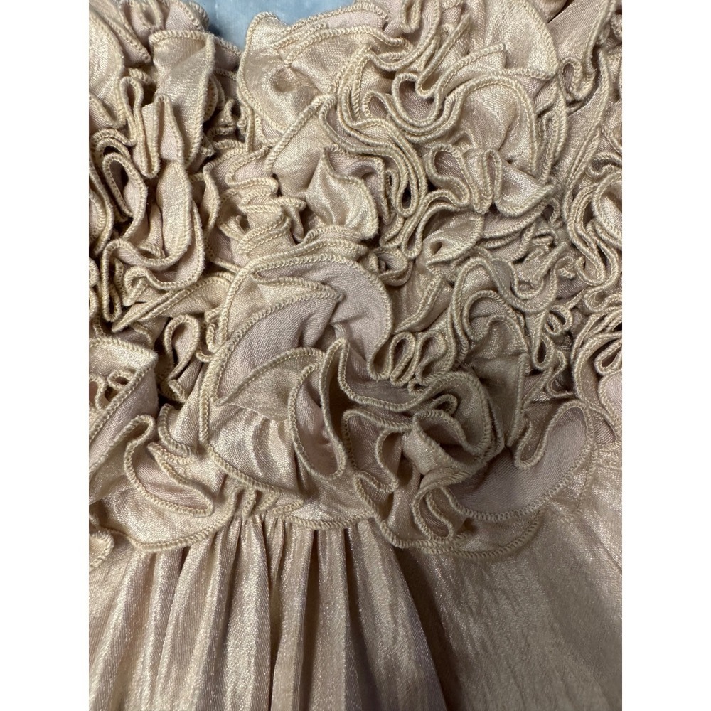 Alexia Admor Strapless Ruffled Embellished Cocktail Dress Champagne M - Picture 4 of 7